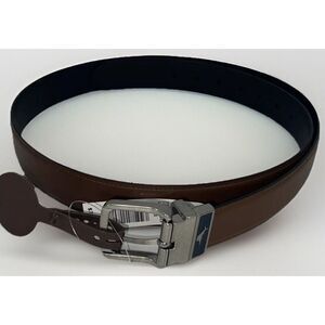Tommy Bahama Reversible Leather Belt Black Brown Marlin Buckle - Men's XL - New!